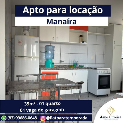 Apartamento com 1 Quarto para Alugar, 35 m² em Manaíra - João Pessoa