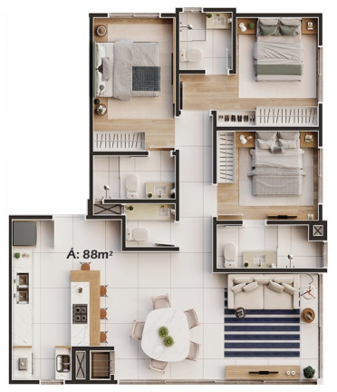 Imagem Apartamento com 3 Quartos à Venda, 87 m² em Capão Da Canoa - Capão Da Canoa