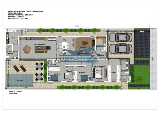 Imagem Casa com 3 Quartos à Venda, 213 m² em Condominio Residencial Villa Lobos - Birigui Imagem Casa com 3 Quartos à Venda, 213 m² em Condominio Residencial Villa Lobos - Birigui
