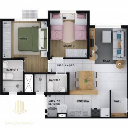 Imagem Apartamento com 2 Quartos à Venda, 52 m² em Residencial Recanto Do Cerrado - Aparecida De Goiânia Imagem Apartamento com 2 Quartos à Venda, 52 m² em Residencial Recanto Do Cerrado - Aparecida De Goiânia