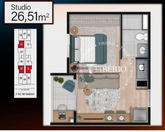 Imagem Studio com 1 Quarto à Venda, 26 m² em Perdizes - São Paulo