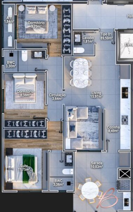 Imagem Apartamento com 3 Quartos à Venda, 89 m² em Centro - Itajaí