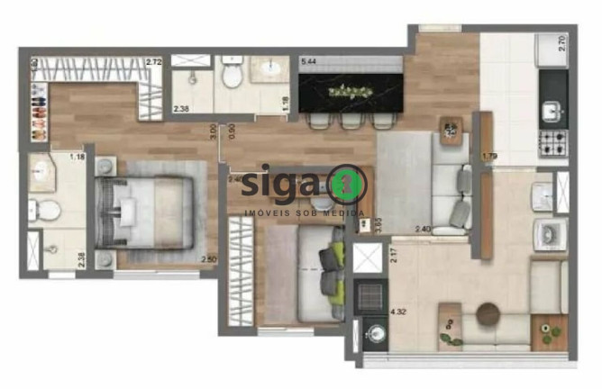 Imagem Apartamento com 2 Quartos à Venda, 62 m² em Vila Andrade - São Paulo