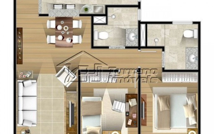 Imagem Apartamento com 2 Quartos para Alugar, 64 m² em Urbanova - São José Dos Campos
