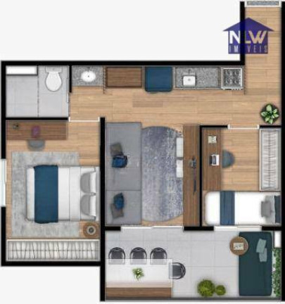 Imagem Apartamento com 2 Quartos à Venda, 44 m² em Mooca - São Paulo