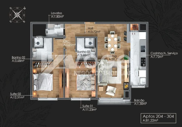 Imagem Apartamento com 1 Quarto à Venda, 58 m² em Avenida Central - Gramado Imagem Apartamento com 1 Quarto à Venda, 58 m² em Avenida Central - Gramado