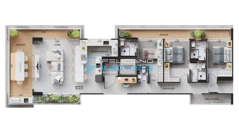 Imagem Apartamento com 3 Quartos à Venda, 151 m² em Boqueirão - Praia Grande