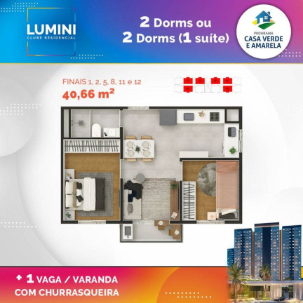 Imagem Apartamento com 2 Quartos à Venda, 40 m² em Vila Sul Americana - Carapicuíba