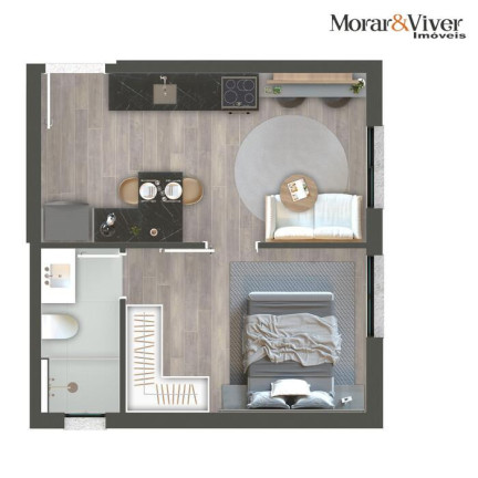 Imagem Apartamento com 1 Quarto à Venda, 23 m² em Centro - Curitiba