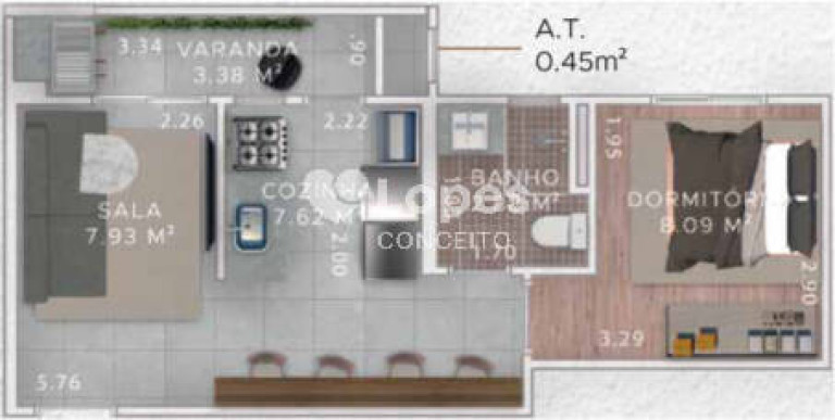 Imagem Apartamento com 1 Quarto à Venda, 37 m² em Boqueirão - Praia Grande