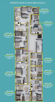 Apartamento com 2 Quartos à Venda, 53 m² em Centro - Santa Maria