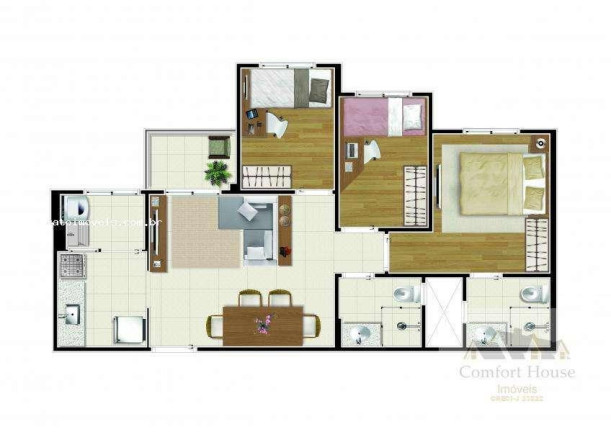Imagem Apartamento com 3 Quartos à Venda, 65 m² em Vila Camilópolis - Santo André Imagem Apartamento com 3 Quartos à Venda, 65 m² em Vila Camilópolis - Santo André
