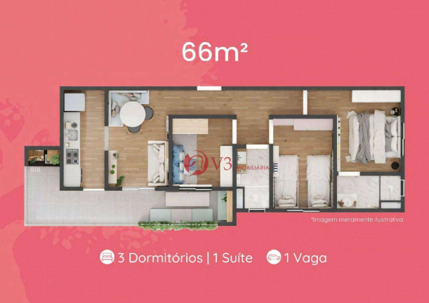 Imagem Apartamento com 3 Quartos à Venda, 66 m² em Penha - São Paulo
