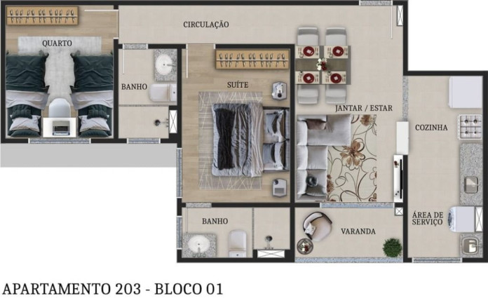 Imagem Apartamento com 2 Quartos para Alugar, 54 m² em Intermares - Cabedelo