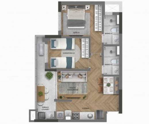 Imagem Imóvel com 2 Quartos à Venda, 62 m² em Centro - Osasco