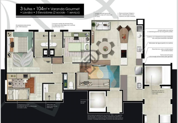 Imagem Apartamento com 3 Quartos à Venda, 104 m² em Santa Paula - Scs - São Caetano Do Sul