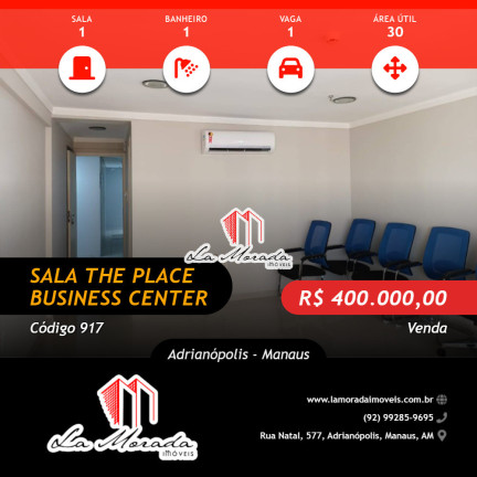 Sala Comercial à Venda, 30 m² em Adrianópolis - Manaus