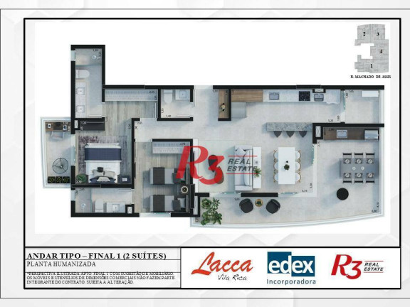 Imagem Apartamento com 2 Quartos à Venda, 65 m² em Vila Rica - Santos Imagem Apartamento com 2 Quartos à Venda, 65 m² em Vila Rica - Santos