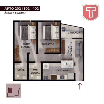 Imagem Apartamento com 2 Quartos à Venda, 57 m² em Praia Formosa - Cabedelo