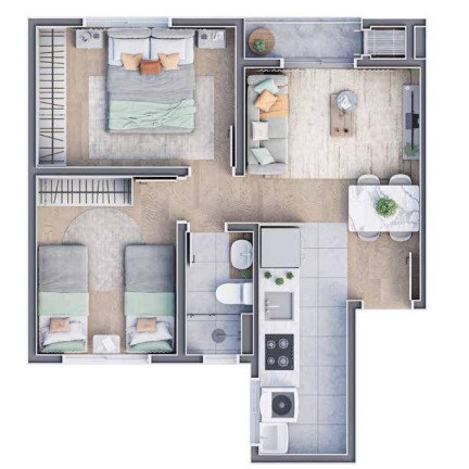 Imagem Apartamento com 2 Quartos à Venda, 42 m² em Planta Almirante - Almirante Tamandare Imagem Apartamento com 2 Quartos à Venda, 42 m² em Planta Almirante - Almirante Tamandare