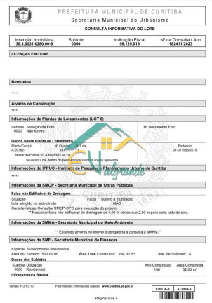 Imagem Terreno à Venda, 500 m² em Bairro Alto - Curitiba Imagem Terreno à Venda, 500 m² em Bairro Alto - Curitiba