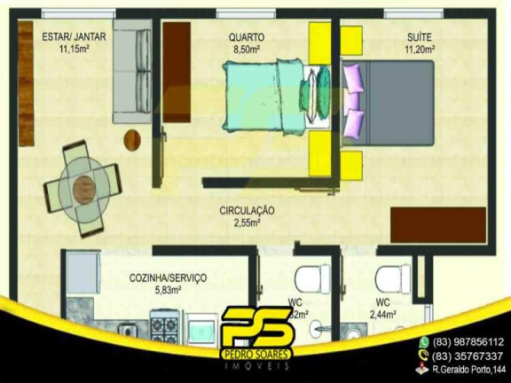 Imagem Apartamento com 2 Quartos à Venda, 50 m² em Mangabeira - João Pessoa