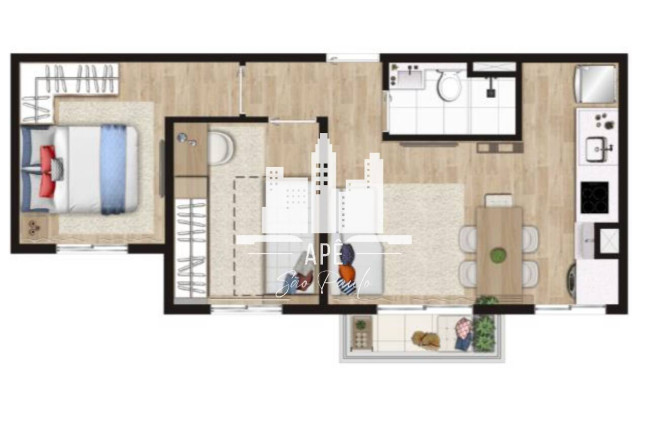 Imagem Apartamento com 2 Quartos à Venda, 42 m² em Jabaquara - Santos
