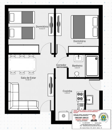 Imagem Apartamento com 2 Quartos à Venda, 52 m² em Aparecida - Santos