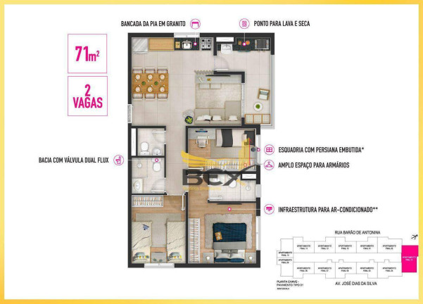 Apartamento com 3 Quartos à Venda, 71 m² em Parque Viana - Barueri