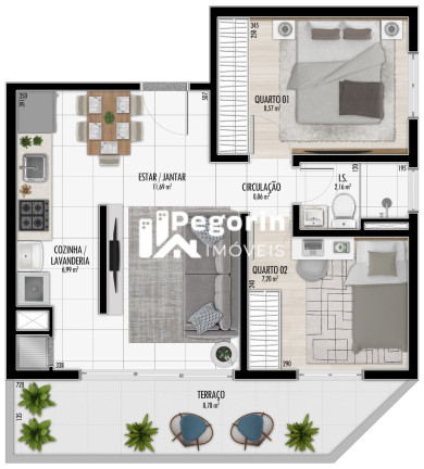 Imagem Apartamento com 2 Quartos à Venda, 45 m² em Santa Cândida - Curitiba Imagem Apartamento com 2 Quartos à Venda, 45 m² em Santa Cândida - Curitiba