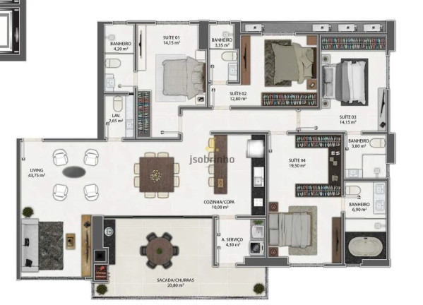 Imagem Apartamento com 3 Quartos à Venda, 147 m² em Meia Praia - Itapema