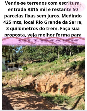 Terreno à Venda, 425 m² em Rio Grande Serra - Rio Grande Da Serra