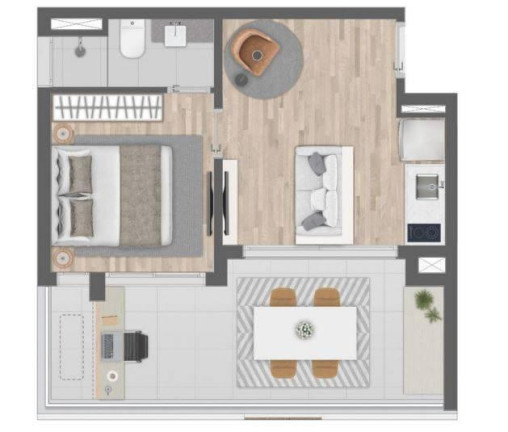 Imagem Apartamento com 1 Quarto à Venda, 42 m²
