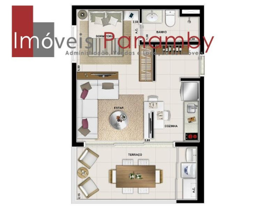 Imagem Apartamento com 1 Quarto à Venda, 35 m² em Campo Belo - São Paulo