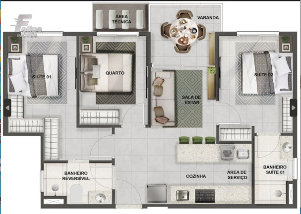 Imagem Imóvel com 3 Quartos à Venda, 68 m² em Praia De Itaparica - Vila Velha