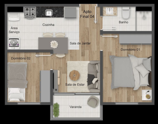 Apartamento com 2 Quartos à Venda, 37 m² em Canhema - Diadema