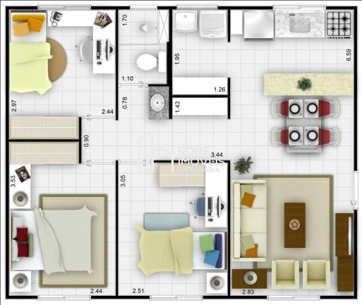 Imagem Apartamento com 3 Quartos à Venda, 55 m² em Centro - Ananindeua