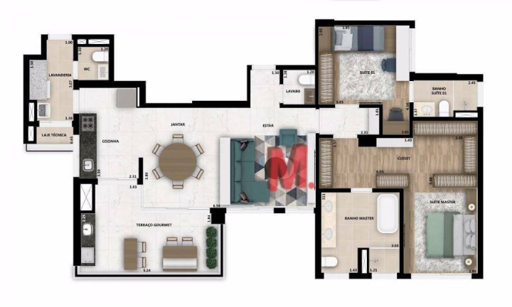 Imagem Apartamento com 3 Quartos para Alugar, 107 m² em Parque Campolim - Sorocaba
