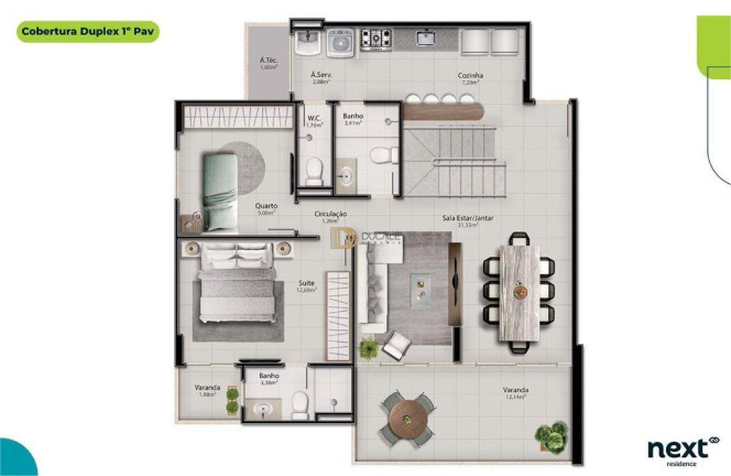 Imagem Apartamento com 3 Quartos à Venda, 105 m² em Jacuhy - Serra