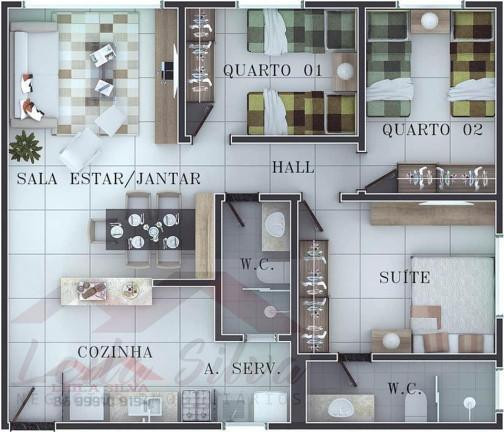 Imagem Apartamento com 2 Quartos à Venda, em Centro - Timon Imagem Apartamento com 2 Quartos à Venda, em Centro - Timon