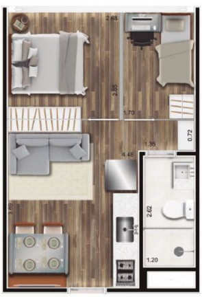 Imagem Imóvel com 1 Quarto à Venda, 34 m² em Botafogo - Campinas