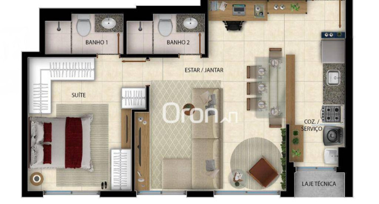 Imagem Apartamento com 1 Quarto à Venda, 57 m² em Parque Amazônia - Goiânia