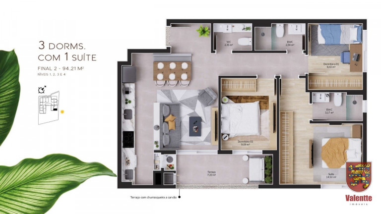 Imagem Apartamento com 3 Quartos à Venda,  em Cacupé - Florianópolis