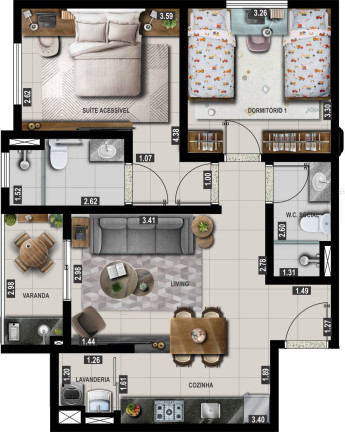 Imagem Apartamento com 3 Quartos à Venda,  em Alvinópolis - Atibaia