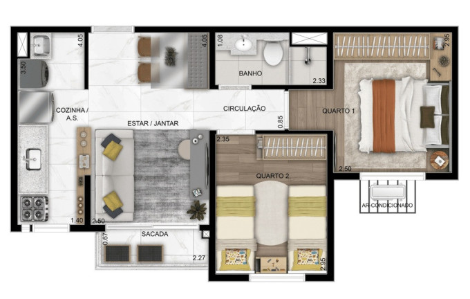 Imagem Apartamento com 2 Quartos à Venda, 42 m² em Jardim Ipê - Goiânia