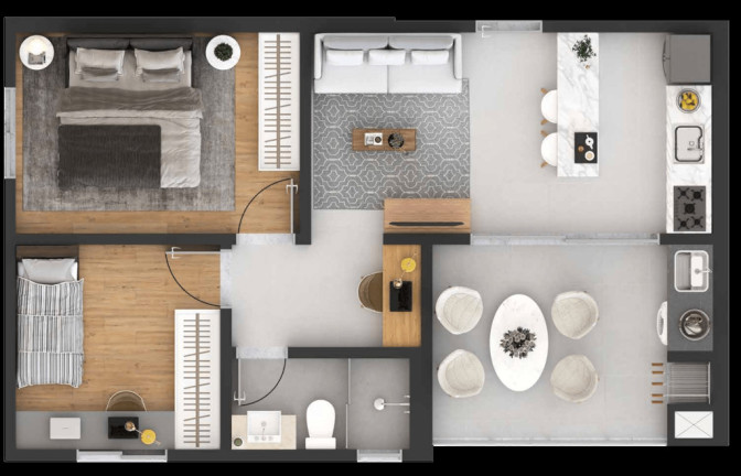 Imagem Apartamento com 2 Quartos à Venda, 50 m² em Centro - Pinhais