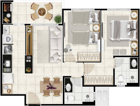 Imagem Apartamento com 3 Quartos à Venda, 58 m² em Coité - Eusébio Imagem Apartamento com 3 Quartos à Venda, 58 m² em Coité - Eusébio