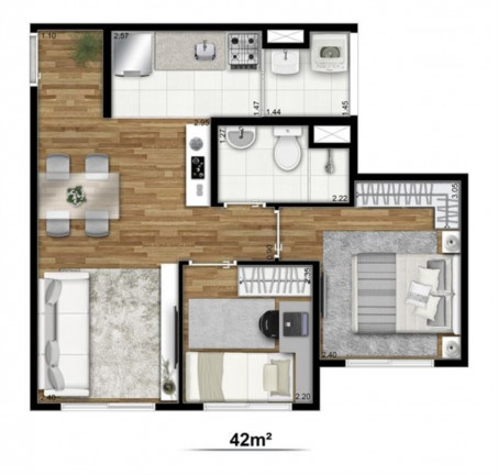 Imagem Imóvel com 2 Quartos à Venda, 42 m² em Jardim Prudência - São Paulo