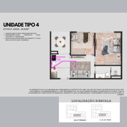 Apartamento com 2 Quartos à Venda, 25 m² em Vila Gomes Cardim - São Paulo