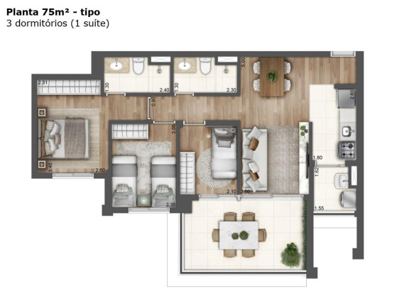 Imagem Apartamento com 3 Quartos à Venda, 75 m² em Ipiranga - São Paulo